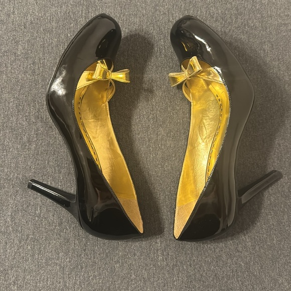Black and gold heels pumps size women’s 10 - Picture 5 of 9